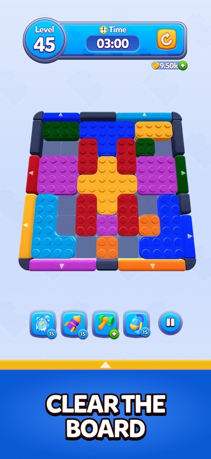 Color Block Jam — уровень 45, Clear the Board