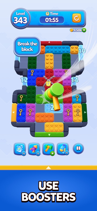 Color Block Jam — Use Boosters